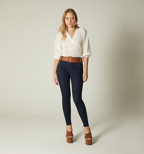 ULTRASLIM HIGH-WAIST JEANS WITH ELASTIC BELT