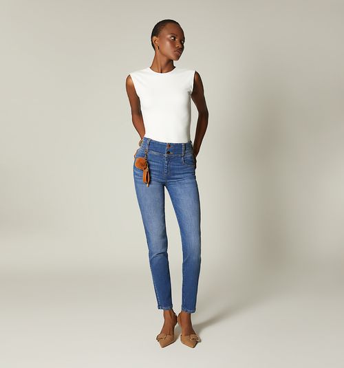 HIGH WAIST STRAIGHT LEG JEAN WITH TASSEL