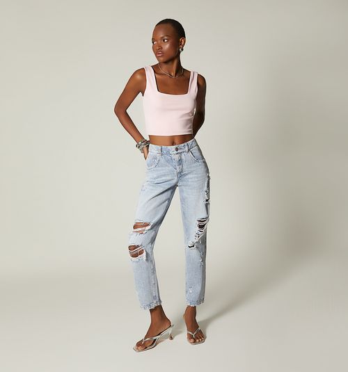 LOW RISE BOYFRIEND JEANS WITH DESTROYER