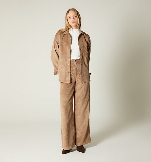 HIGH-WAIST PALAZZO PANTS WITH EPAULETS