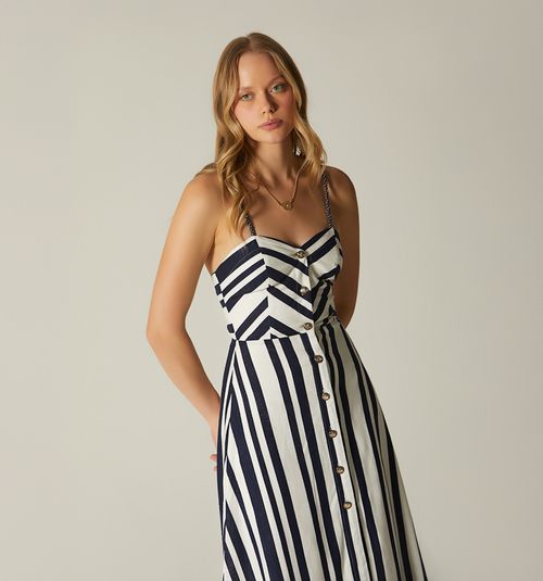 MIDI DRESS WITH FRONT BUTTONS
