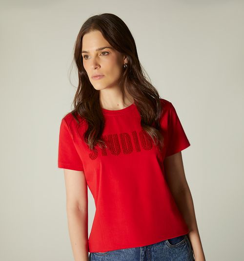 STUDIO F LOGO T-SHIRT WITH SEQUINS