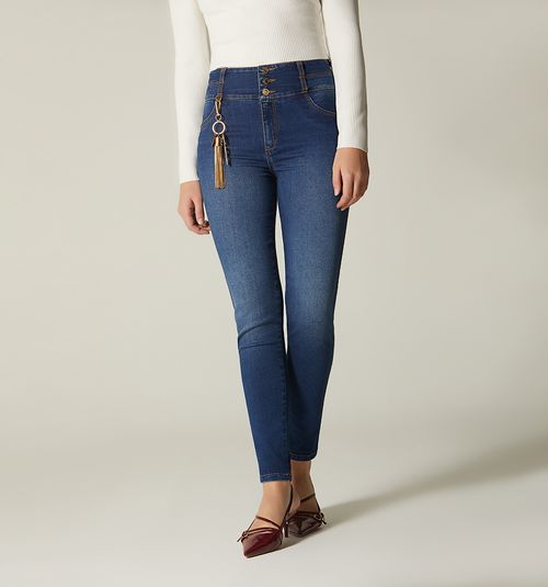 HIGH-WAIST ULTRASLIM JEAN WITH TASSELS