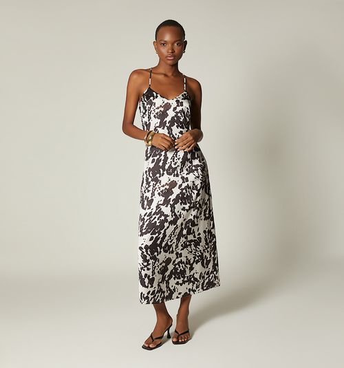 MIDI DRESS WITH STRAPS AND BACK NECKLINE