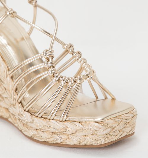 Platform Sandal with Strapped Upper
