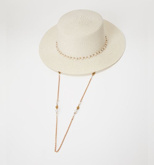 HAT WITH PEARL CHAIN
