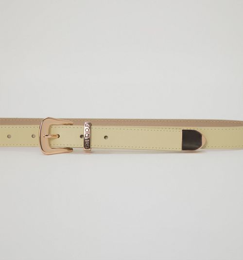BELT WITH METAL BUCKLE AND TIP