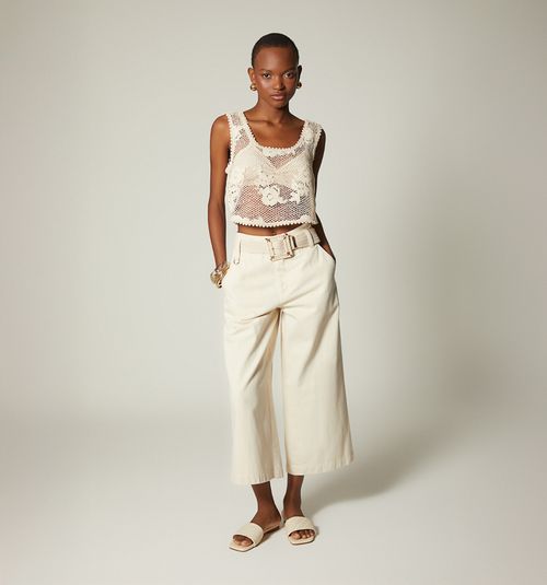HIGH WAIST CULOTTE JEANS WITH BELT