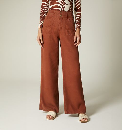 HIGH WAIST PALAZZO JEANS WITH POCKET CUTS