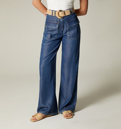 HIGH WAIST PALAZZO JEAN WITH FLAP POCKET