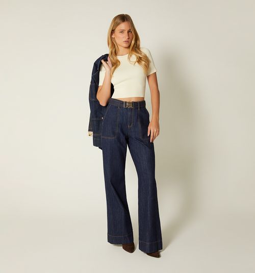 SHORT SLEEVE ROUND NECK BLOUSE