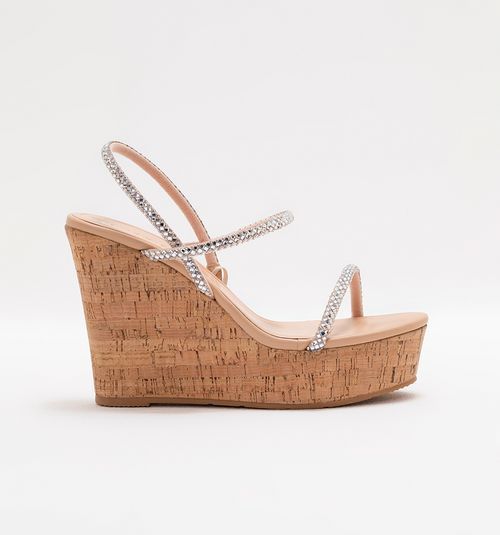 PLATFORM SANDAL WITH SHINY UPPER