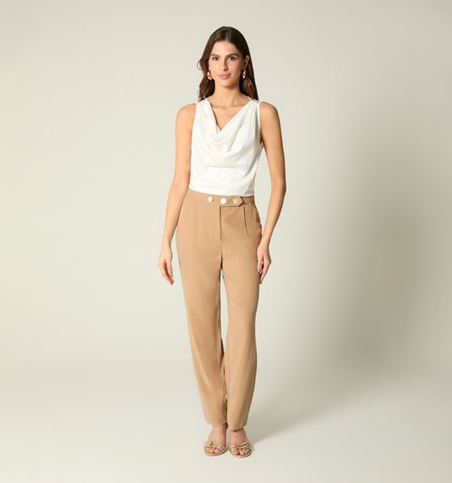 PANTS WITH FRONT CREASE AND WAISTBAND WITH 3 BUTTONS