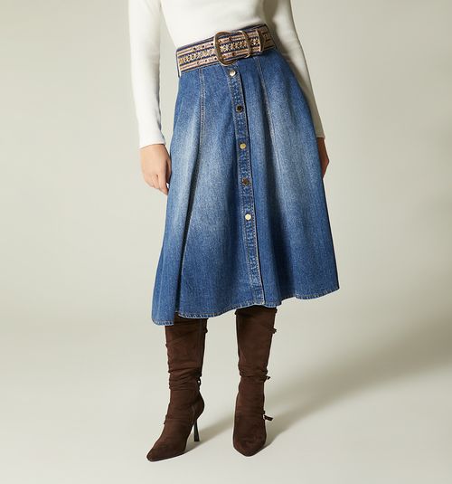 WOMEN'S MIDI PANEL SKIRT WITH BELT