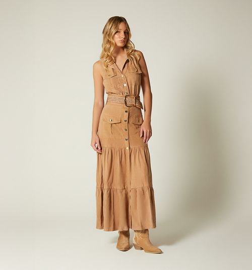 Long Dress with Strap Sleeve for Women