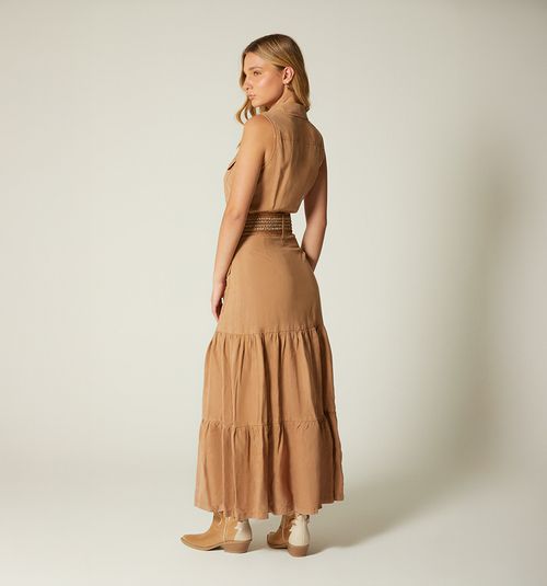Long Dress with Strap Sleeve for Women