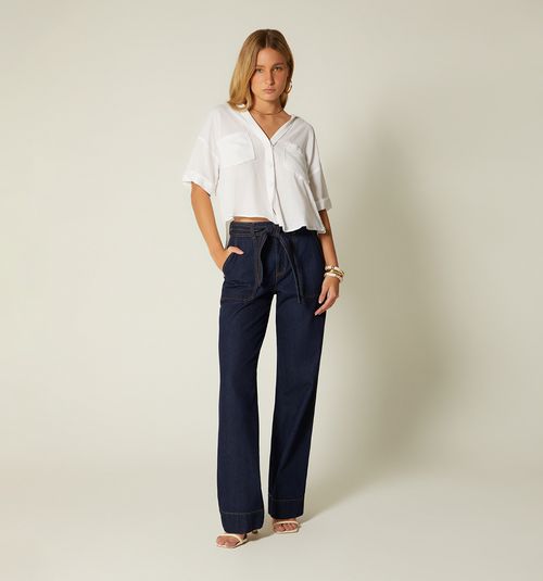 SHORT SLEEVE BLOUSE WITH POCKETS