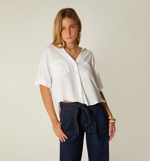 SHORT SLEEVE BLOUSE WITH POCKETS