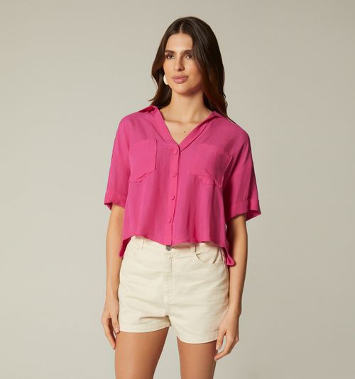 SHORT SLEEVE BLOUSE WITH POCKETS