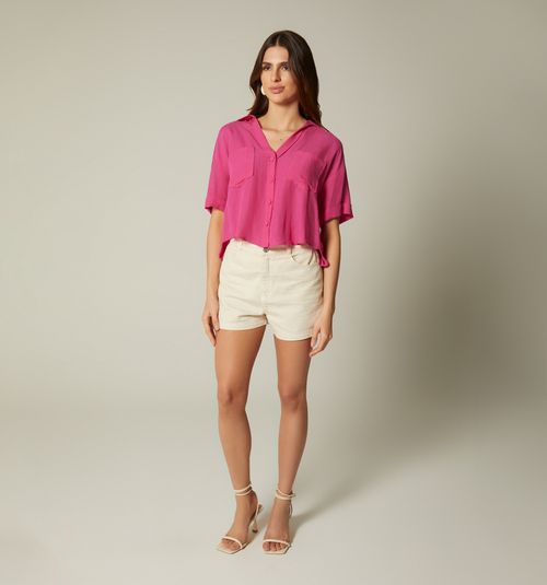 SHORT SLEEVE BLOUSE WITH POCKETS