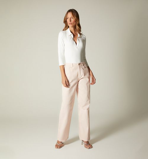 HIGH WAIST STRAIGHT LEG FIVE-POCKET JEAN