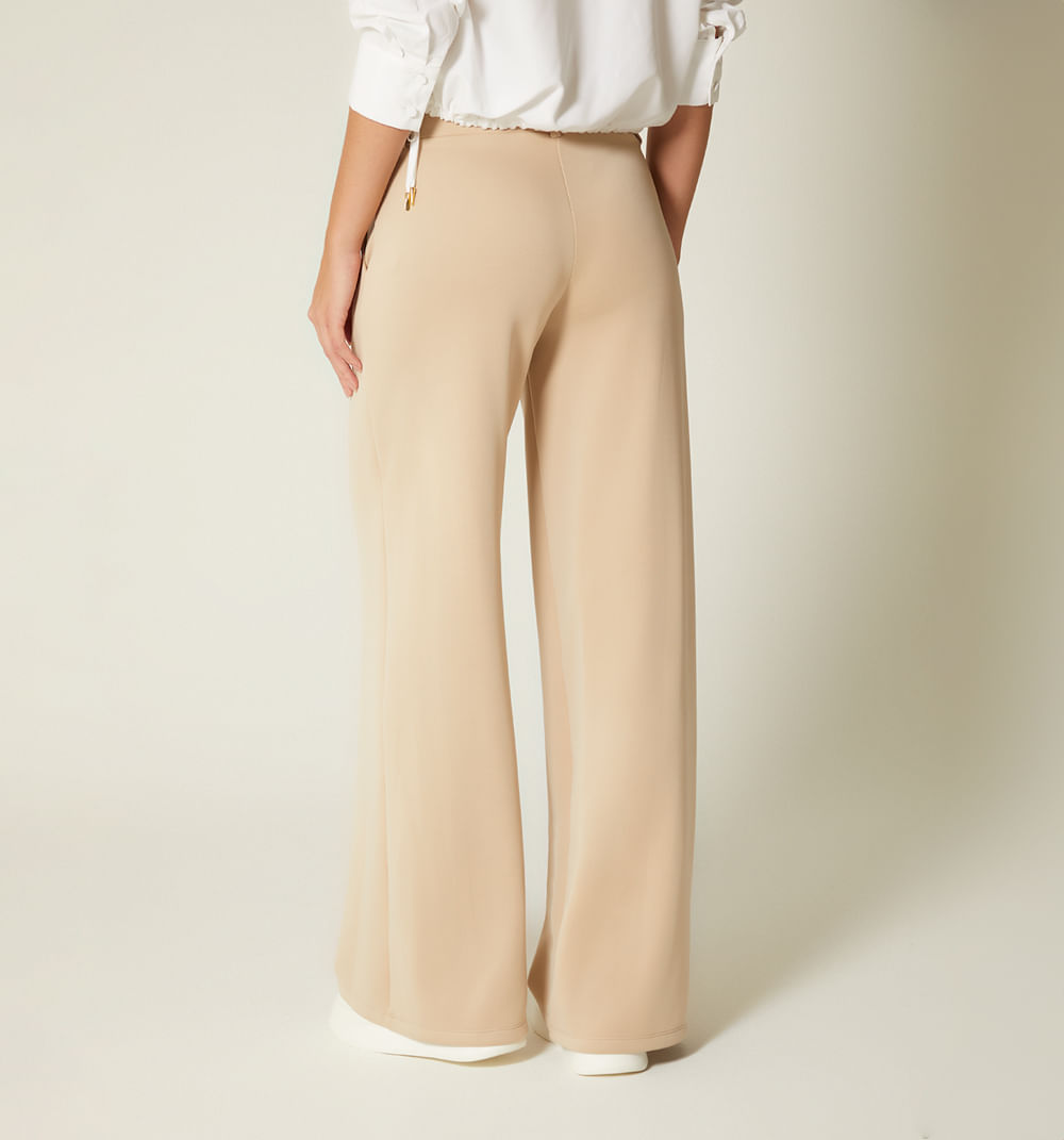 Wide Leg Pants with Double Waistband
