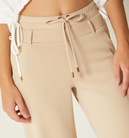 Wide Leg Pants with Double Waistband