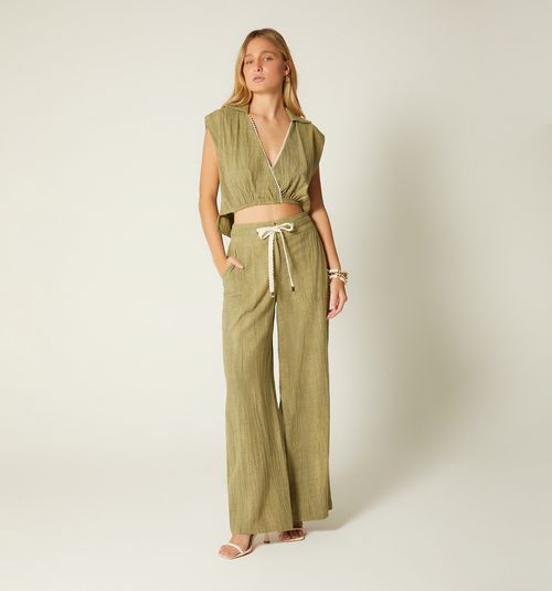 PALAZZO WITH CHANNEL AND BACK ELASTIC