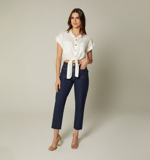SLEEVELESS SHIRT-TIE BLOUSE, COLOR