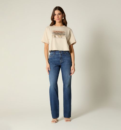 SHORT SLEEVE T-SHIRT EMBOSSED PRINT