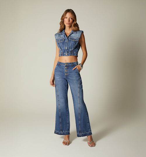 FLARED JEANS WITH SIDE POCKET CUT