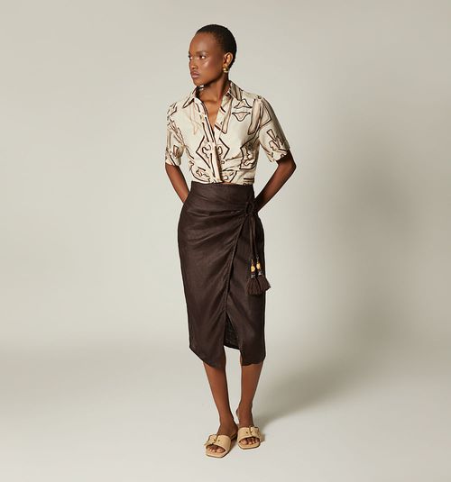 CROSSOVER MIDI SKIRT WITH STRAP