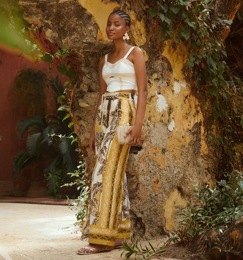 HIGH-WAISTED PALAZZO PANTS WITH DRAWSTRING