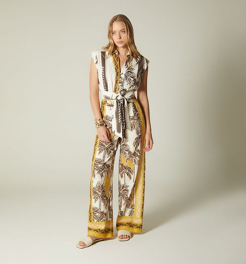 HIGH-WAISTED PALAZZO PANTS WITH DRAWSTRING