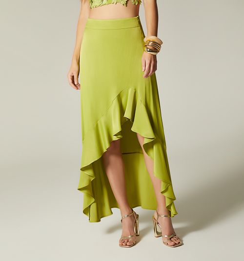 SKIRT WITH LOWER RUFFLE