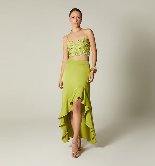 SKIRT WITH LOWER RUFFLE