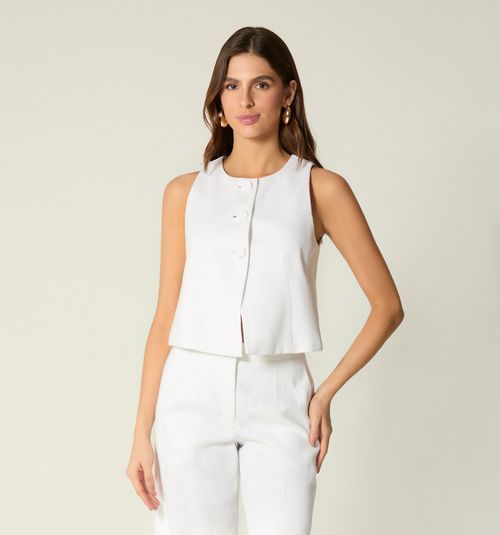 SLEEVELESS BLOUSE WITH BUTTONS