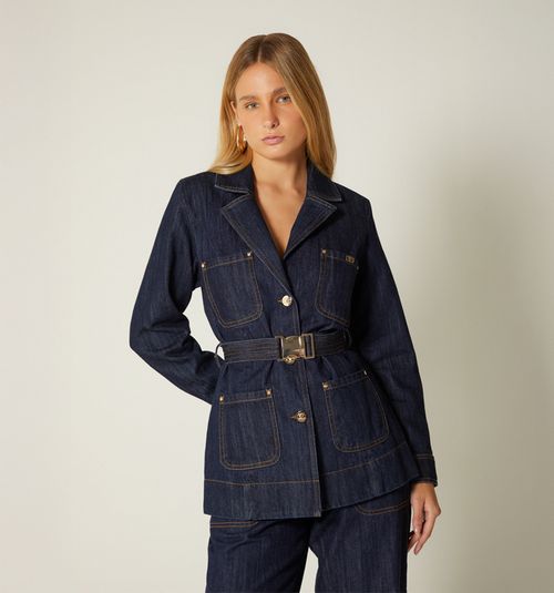 JACKET WITH BELT SEAMS FOR WOMEN