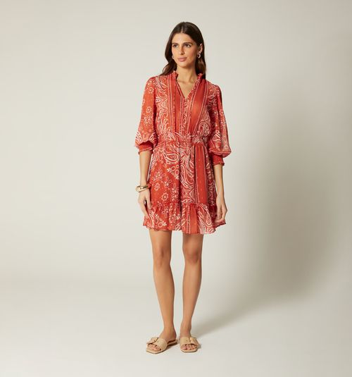 SHORT DRESS THREE-QUARTER SLEEVES