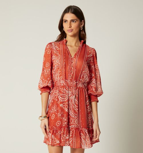 SHORT DRESS THREE-QUARTER SLEEVES