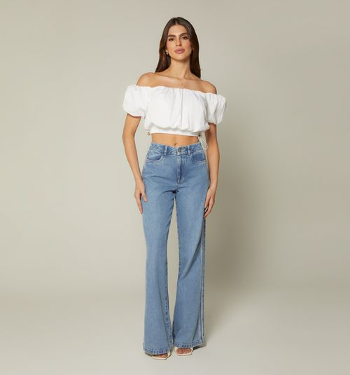 GLOBE OFF-SHOULDER SHORT SLEEVE BLOUSE