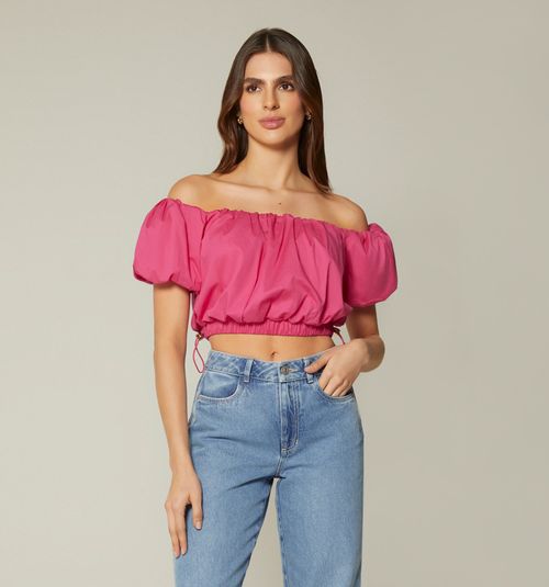 GLOBE OFF-SHOULDER SHORT SLEEVE BLOUSE