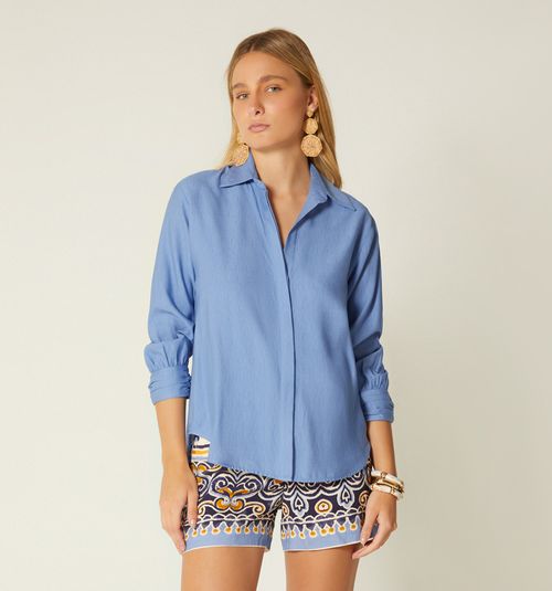 Three-Quarter Sleeve Shirt Blouse