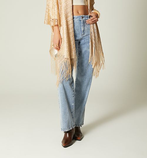 METALLIC LOOSE-KNIT PONCHO