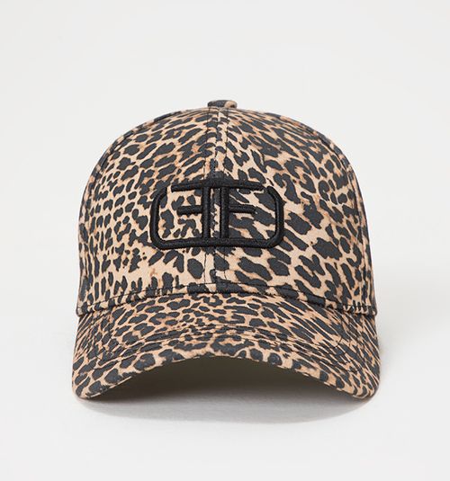 ANIMAL PRINT CAP WITH EMBROIDERED LOGO