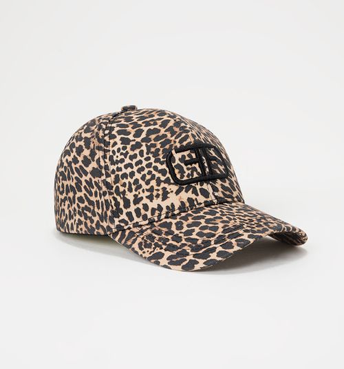 ANIMAL PRINT CAP WITH EMBROIDERED LOGO