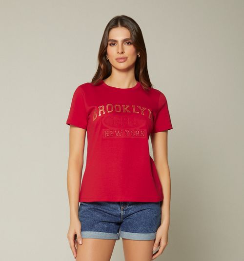 SHORT SLEEVE T-SHIRT EMBOSSED PRINT