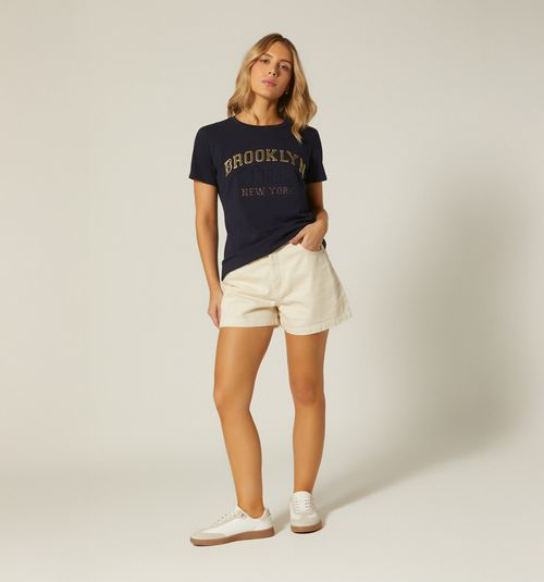 SHORT SLEEVE T-SHIRT EMBOSSED PRINT