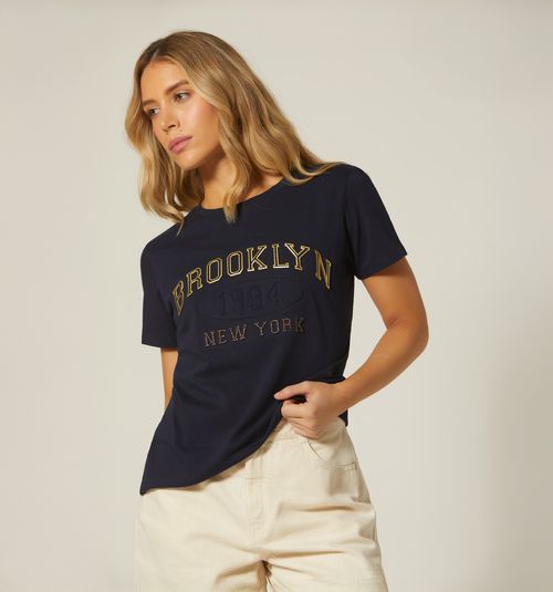 SHORT SLEEVE T-SHIRT EMBOSSED PRINT