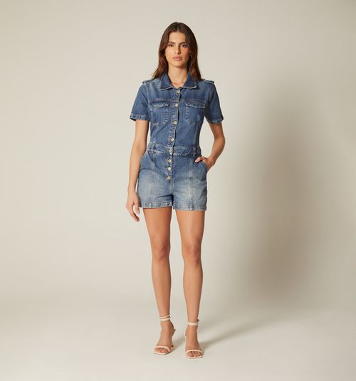 WOMEN'S SHORT SLEEVE SHORT JUMPSUIT